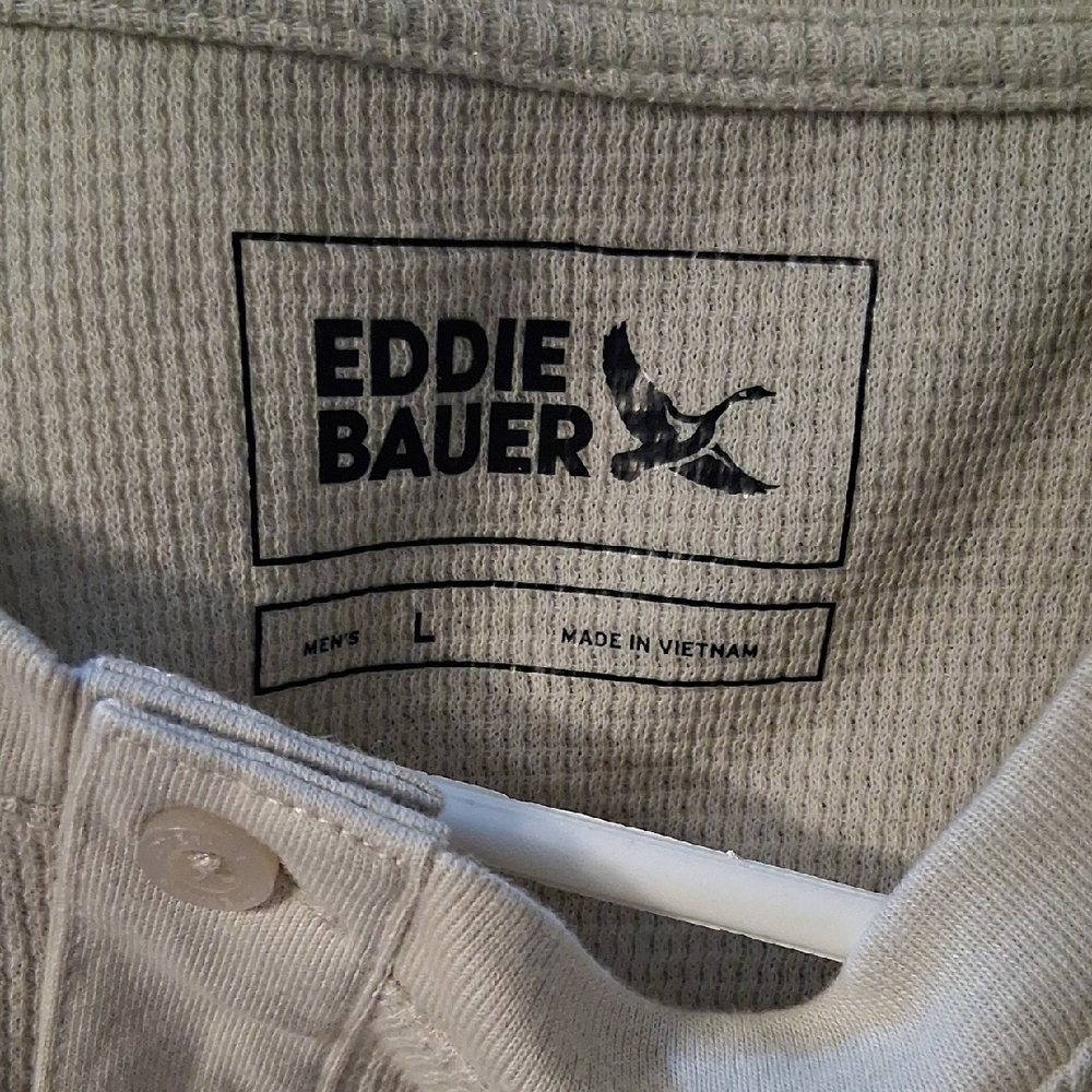 Eddie Bauer Light Tan Henley Shirt - Picture 3 of 3